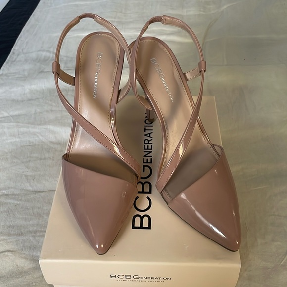 BCBGeneration Nude Patent Heels - Picture 1 of 5